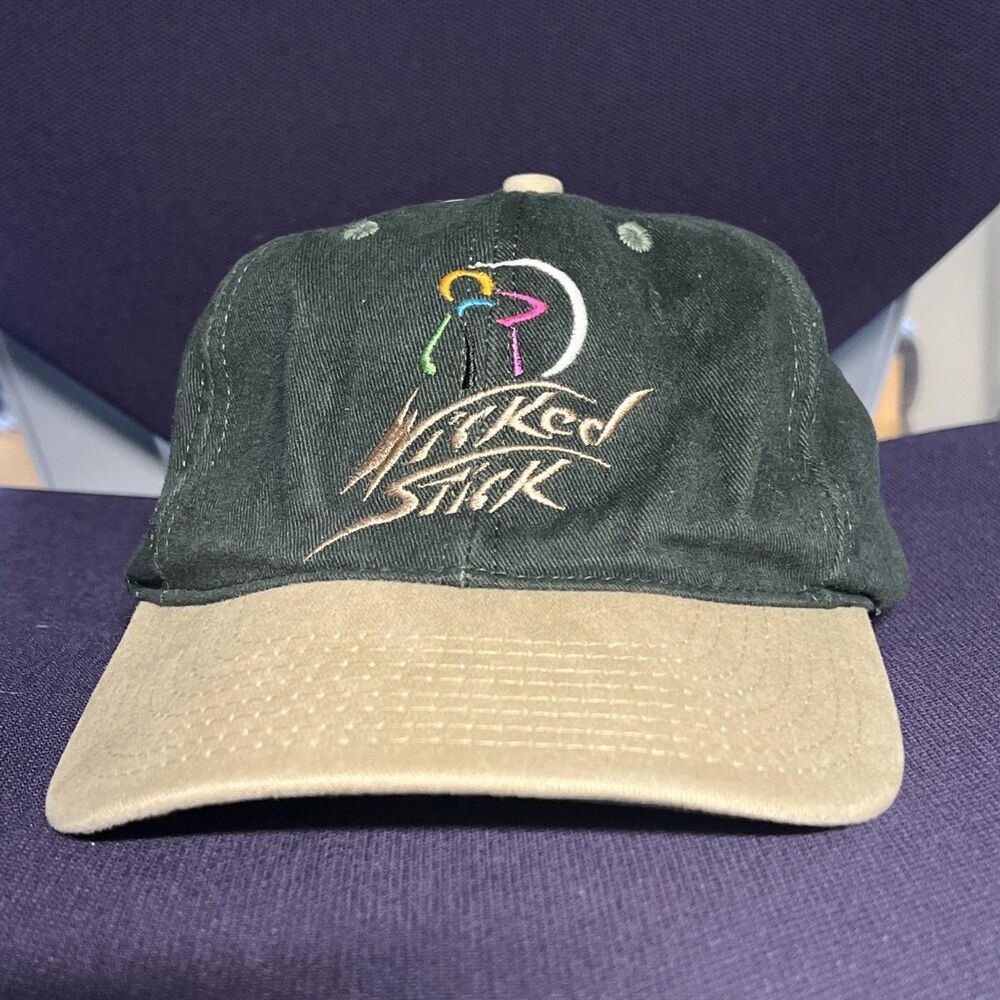 Vintage Reebok Golf Wicked Stick Hat John Daly Black/Cream Strapback Cap Retro
